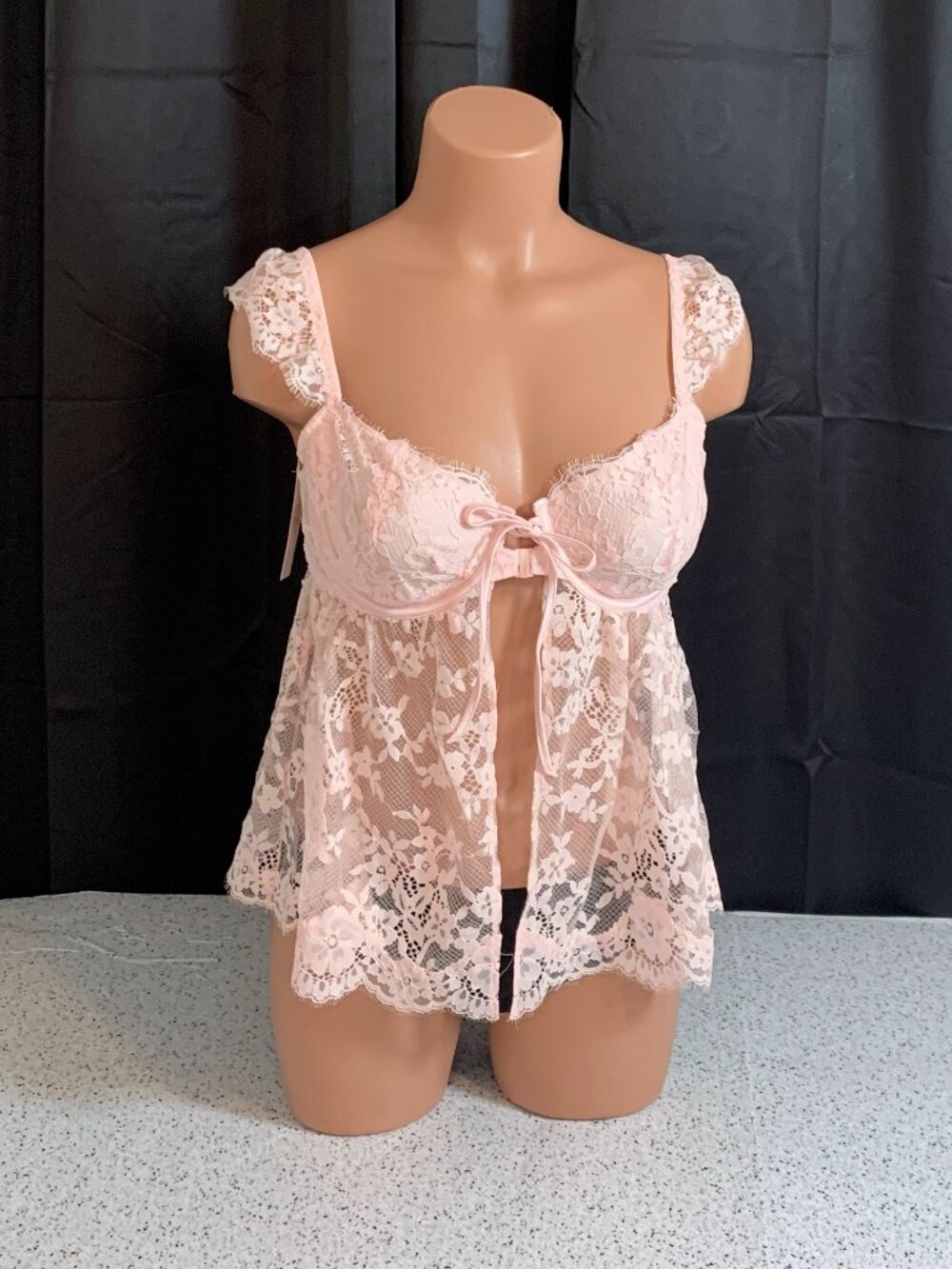 Victoria's Secret Dream Angels Wicked Unlined Lace Flyaway Bra Top Babydoll XL